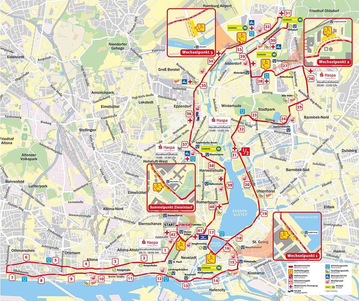 Hamburg Marathon Map
